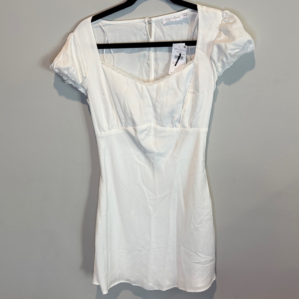 NWT All in Favor White Dress with Open Back